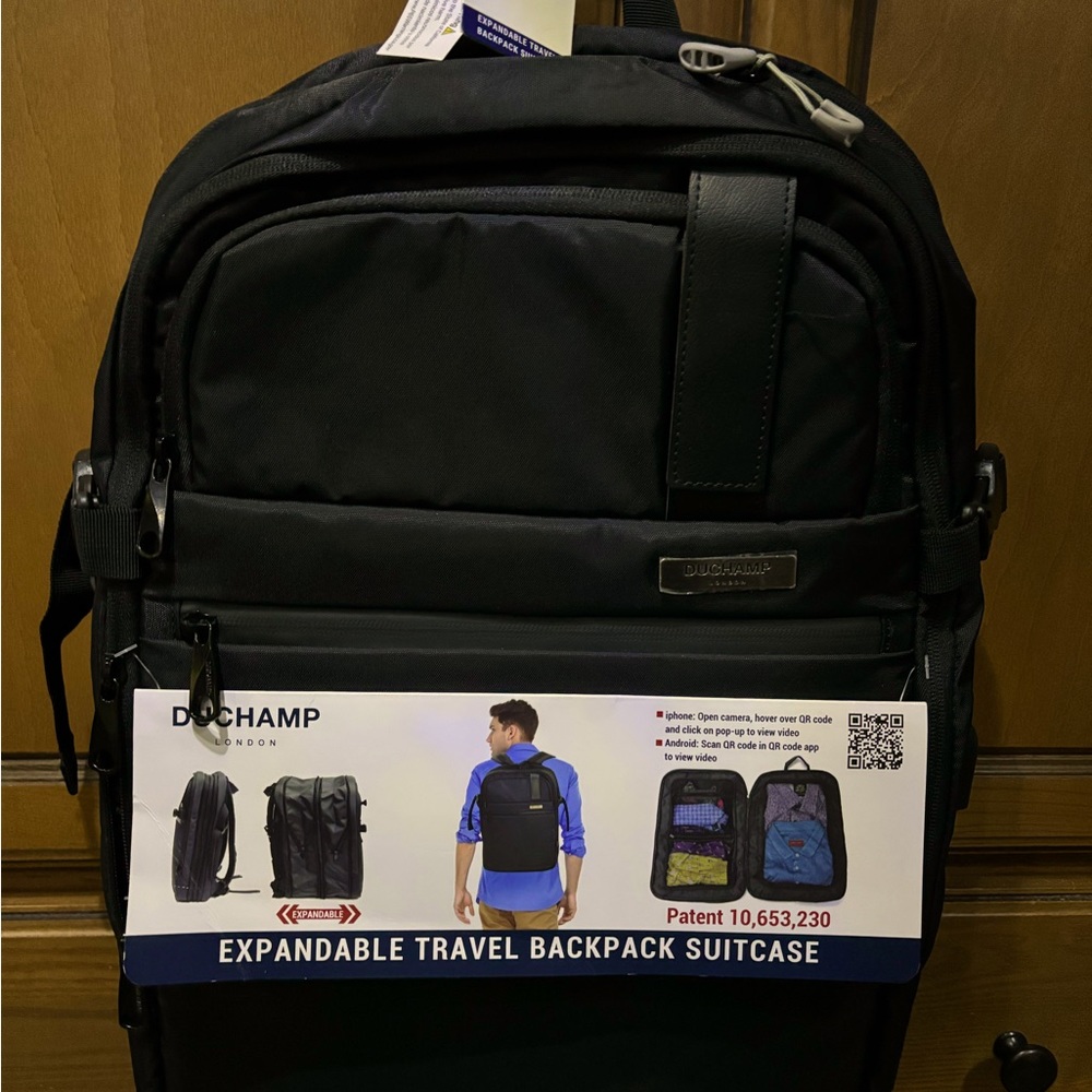 NWTs Duchamp Expandable Carryon Backpack Suitcase